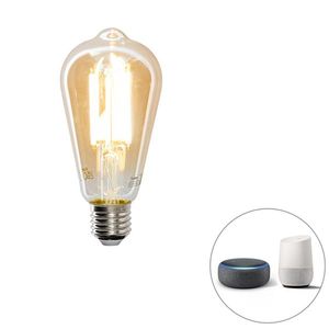 Smart E27 stmívatelná v Kelvinově LED lampě ST64 goldline 7W 700 lm 1800-4000K obraz