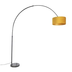 Oblouková lampa černá splstěným stínítkem hořčicově žluté szlatem 50 cm - XXL obraz