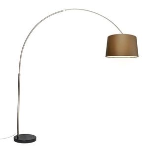 Oblouková lampa ocelová stextilním stínítkem hnědá 45 cm - XXL obraz