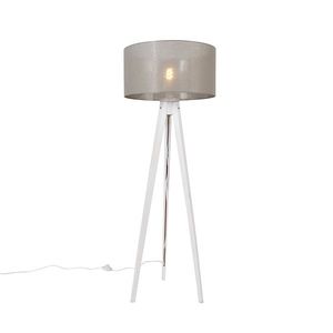 Moderní stojací lampa stativ bílá s odstínem taupe 50 cm - Tripod Classic obraz