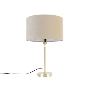 Stolní lampa zlatá nastavitelná se stínidlem světle hnědá 35 cm - Parte obraz