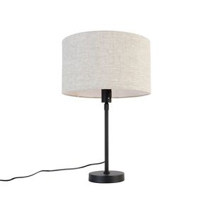 Stolní lampa černá nastavitelná se stínidlem světle šedá 35 cm - Parte obraz