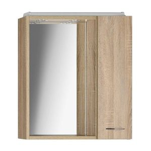 AQUALINE ZOJA/KERAMIA FRESH galerka s LED osvětlením, 60x60x14cm, pravá, dub platin 45028 obraz