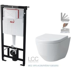 ALCADRAIN Sádromodul předstěnový instalační systém bez tlačítka + WC LAUFEN PRO LCC RIMLESS + SEDÁTKO AM101/1120 X LP2 obraz