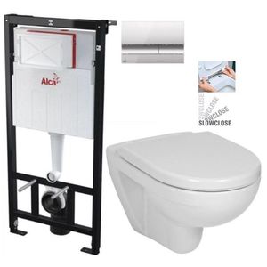 ALCADRAIN Sádromodul předstěnový instalační systém s chromovým tlačítkem M1721 + WC JIKA LYRA PLUS + SEDÁTKO DURAPLAST SLOWCLOSE AM101/1120 M1721 LY5 obraz