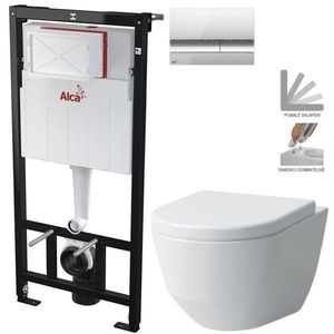 ALCADRAIN Sádromodul předstěnový instalační systém s chromovým tlačítkem M1721 + WC LAUFEN PRO + SEDÁTKO AM101/1120 M1721 LP3 obraz