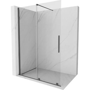 MEXEN/S Velar posuvné sprchové dveře Walk-in 130, transparent, grafit kartáčovaná 871-130-000-03-66 obraz