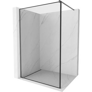 MEXEN/S Kioto Sprchová zástěna WALK-IN 50 x 200 cm, černý vzor 8 mm, grafit metal 800-050-101-95-70 obraz