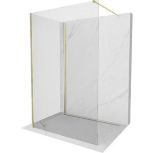 MEXEN/S Kioto Sprchová zástěna WALK-IN 95 x 90 cm, transparent, zlatá kartáčovaná 800-095-212-55-00-090 obraz