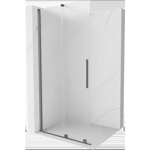 MEXEN/S Velar Sprchová zástěna posuvná Walk-in 90 x 200 cm, dekor 8 mm, grafit metal 871-090-000-33-95 obraz