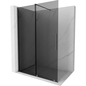 MEXEN/S Velar Sprchová zástěna posuvná Walk-in 150 x 200 cm, grafit 8 mm, grafit metal 871-150-000-43-95 obraz