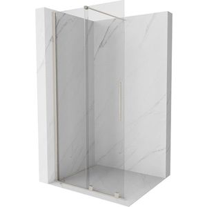 MEXEN/S Velar Sprchová zástěna posuvná Walk-in 70 x 200 cm, transparent 8 mm, nikl kartáčovaný 871-070-000-03-97 obraz