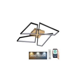 LED Stmívatelné stropní svítidlo LED/115W/230V 3000-6500K hnědá/černá + DO obraz