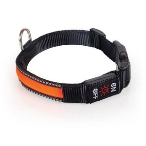 LED obojek dobíjecí USB/vel.L 50-60cm/ oranžový obraz