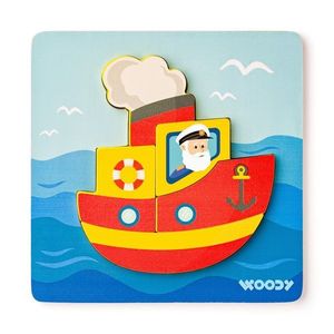 Woody Puzzle Baby Lodička obraz