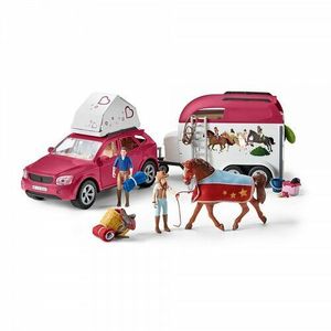 Schleich 42535 Dobrodružné auto s přívěsem a koněm obraz