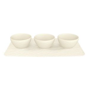 Villeroy & Boch Manufacture Rock Blanc sada misek na dip s podnosem 10-4240-9023 108 ml obraz