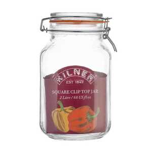 Kilner Hranatá zavařovací sklenice s klipem, 2, 0 l 0025.513 obraz