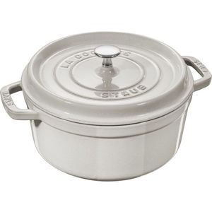 Staub Litinový hrnec s poklicí Cocotte, bílý lanýž, 22 cm / 2, 6 l 11022107 obraz