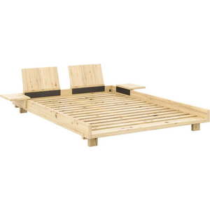 Dvoulůžková postel z borovicového dřeva s roštem v přírodní barvě 180x200 cm Social Bed – Karup Design obraz