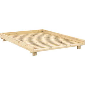 Dvoulůžková postel z borovicového dřeva s roštem v přírodní barvě 180x200 cm Social Bed – Karup Design obraz