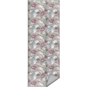 Fialovo-šedý pratelný běhoun 80x200 cm Dusty Flowers – Mila Home obraz