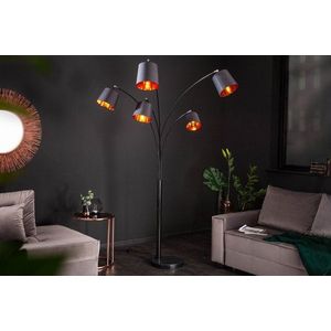 Stojací lampa LANSING Dekorhome Černá / zlatá obraz