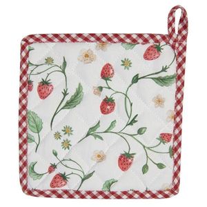 Bavlněná podložka pod hrnec s motivem jahod Wild Strawberries - 20*20 cm WIS45 obraz