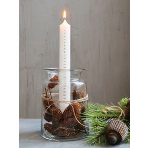 Bílá antik adventní svíčka s čísly 1-24 Advent Candle - Ø 3*29cm / 20h 71083801 (71838-01) obraz