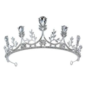 Stříbrná kovová korunka s krystaly Princess - Ø 14*6 cm JZCR0012 obraz