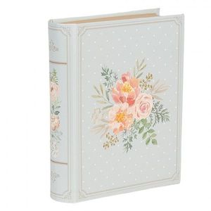 Modrý úložný box s květy ve tvaru knihy Book Van - 17*14*5 cm 66019 obraz