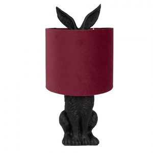 Černá stolní lampa králík s vínovým stínidlem Rabbi - Ø 20*43 cm 6LMC0099ZVBU obraz