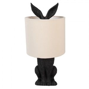 Černá stolní lampa králík s bílým stínidlem Rabbi - Ø 20*43 cm 6LMC0099ZVBE obraz