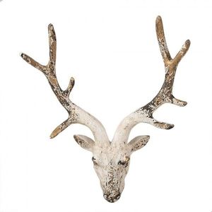 Béžová antik nástěnná dekorace hlava jelena Deer vintage - 33*14*43 cm 6MG0057 obraz