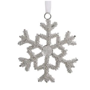 Champagne antik závěsná sněhová vločka s korálky Snowflake - 9 cm 52074003 obraz