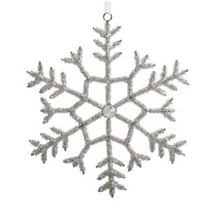 Champagne antik závěsná sněhová vločka s korálky Snowflake - 20 cm 52074203 obraz