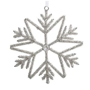 Champagne antik závěsná sněhová vločka s korálky Snowflake - 17 cm 52074103 obraz