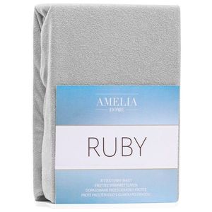 Froté prostěradlo s gumou AmeliaHome Ruby šedé, velikost 200-220x200+30 obraz