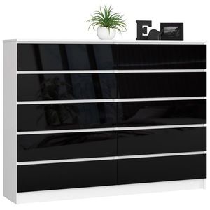 Ak furniture Komoda Rollo K 160, 4 cm bílá/černá obraz