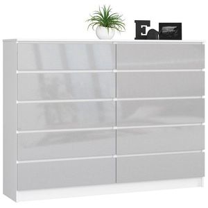 Ak furniture Komoda Rollo K 160, 4 cm bílá/šedá obraz