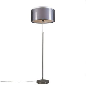 Stojací lampa ocelová s černo/bílým stínidlem 45 cm nastavitelná - Parte obraz