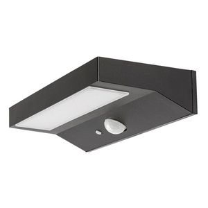 Rabalux Černé fasádní solární LED svítidlo s pohybovým čidlem Korana 6W IP44 77023 obraz