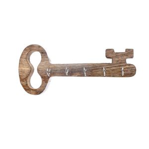 InDecor Věšák na klíče z mangového dřeva Old key, 25 x 5 x 11 cm obraz