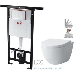 ALCADRAIN Jádromodul předstěnový instalační systém bez tlačítka + WC LAUFEN PRO LCC RIMLESS + SEDÁTKO AM102/1120 X LP2 obraz