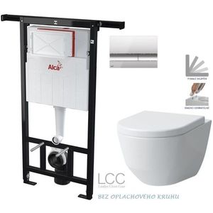 ALCADRAIN Jádromodul předstěnový instalační systém s chromovým tlačítkem M1721 + WC LAUFEN PRO LCC RIMLESS + SEDÁTKO AM102/1120 M1721 LP2 obraz