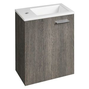 AQUALINE ZOJA skříňka s umyvadlem z litého mramoru 40x22 cm, mali wenge 51049MW-01 obraz