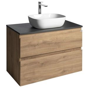 AQUALINE ALTAIR skříňka s deskou 87, 5 cm, dub emporio/antracit břidlice AI390-02 obraz