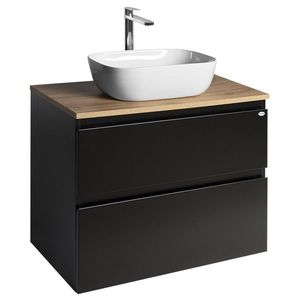 AQUALINE ALTAIR skříňka s deskou 78, 5 cm, černá mat/dub emporio AI680-01 obraz