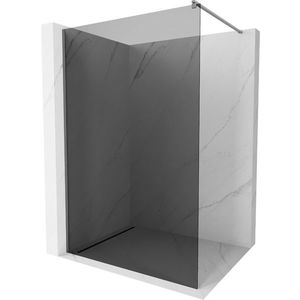 MEXEN/S Kioto Sprchová zástěna WALK-IN 90 x 200 cm, grafit 8 mm, grafit metal 800-090-101-95-40 obraz