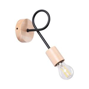 SL.1476 - Nástěnná lampa EMBER 1xE27/15W/230V černá/béžová/buk obraz